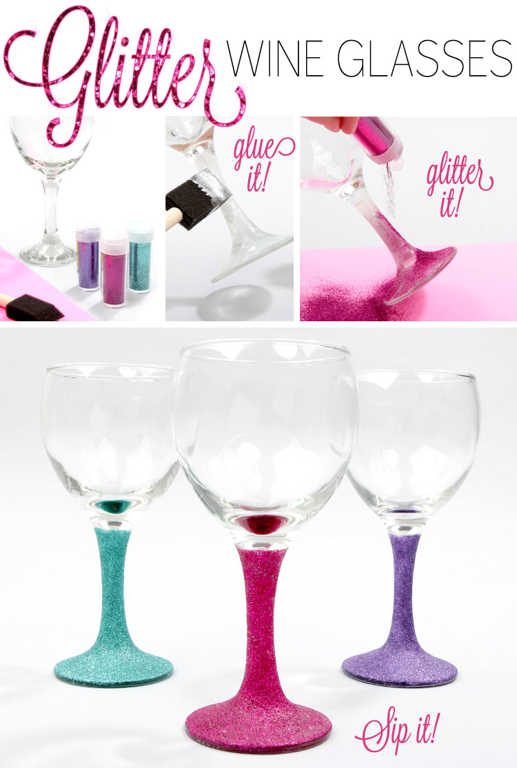 DIY: Glitter Wine Glasses - Lulus.com Fashion Blog