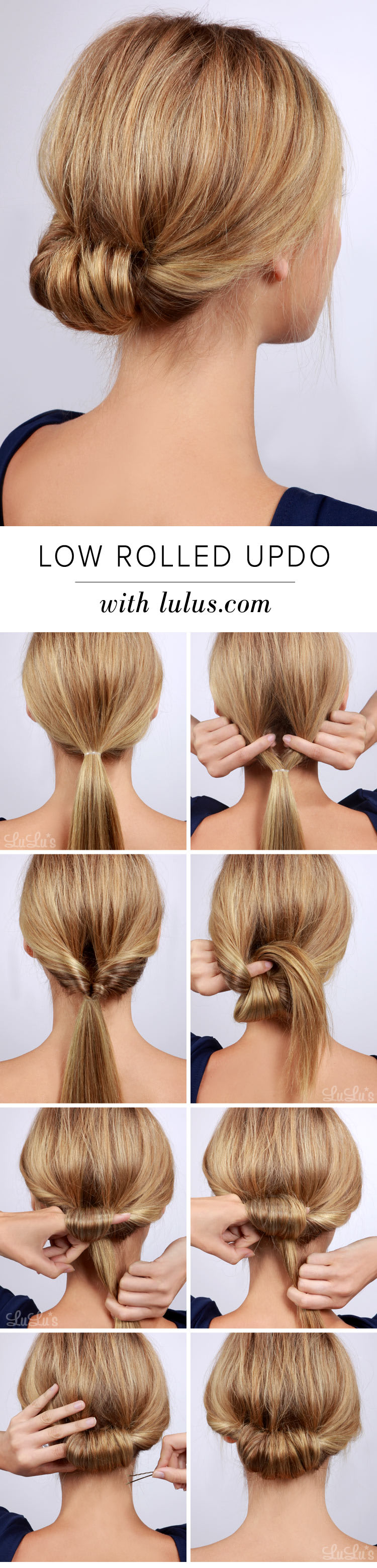 Lulus How-To: Low Rolled Updo Hair Tutorial - Lulus.com Fashion Blog