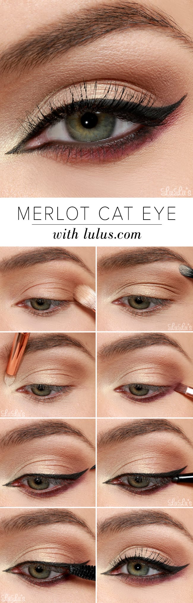 binde detail pålidelighed Lulus How-To: Merlot Cat Eye Makeup Tutorial - Lulus.com Fashion Blog