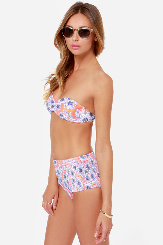 O Neill Sunflower Bikini Bustier Bikini Floral Print Bikini