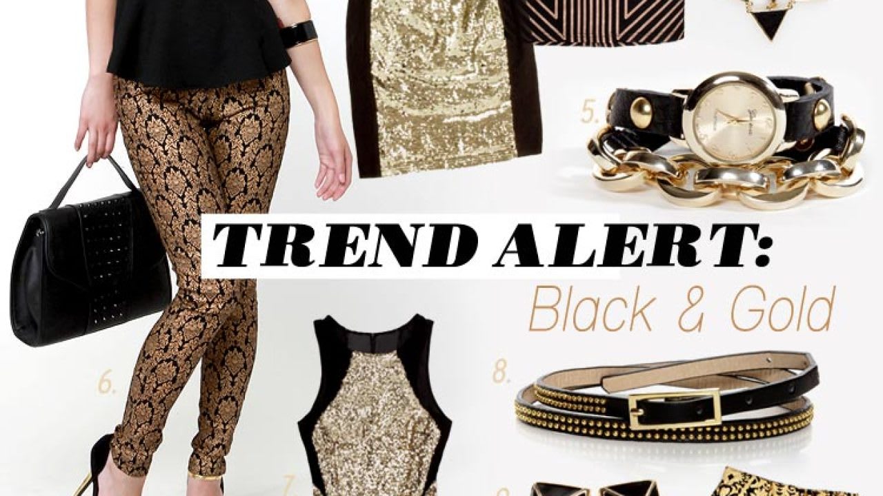 Black and clearance gold outfit ideas