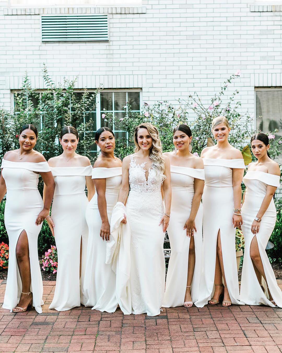 Bridesmaids Wearing White Online Sale, UP TO 62% OFF