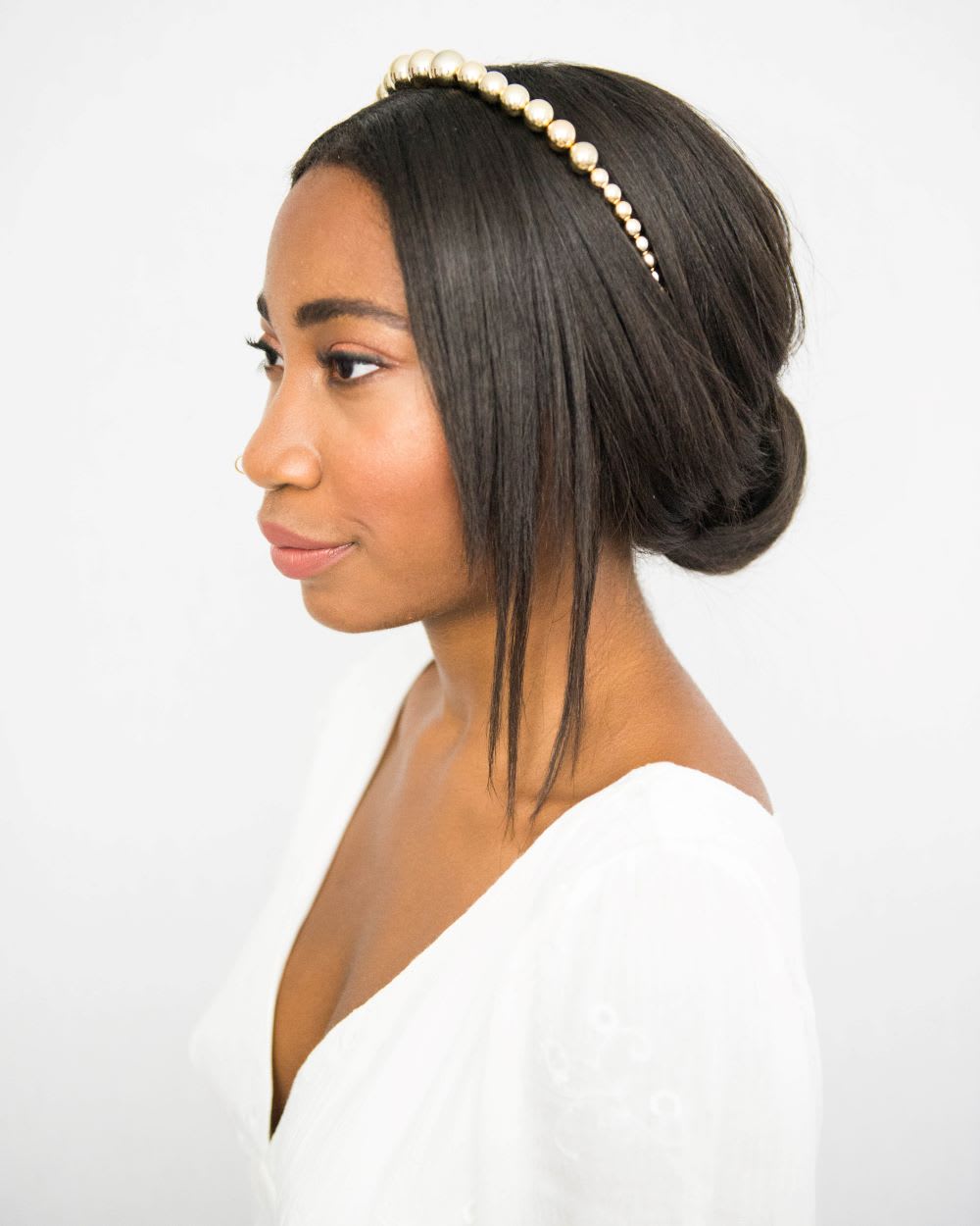 Headband Hairstyles For Brides An Easy Low Updo Perfect For