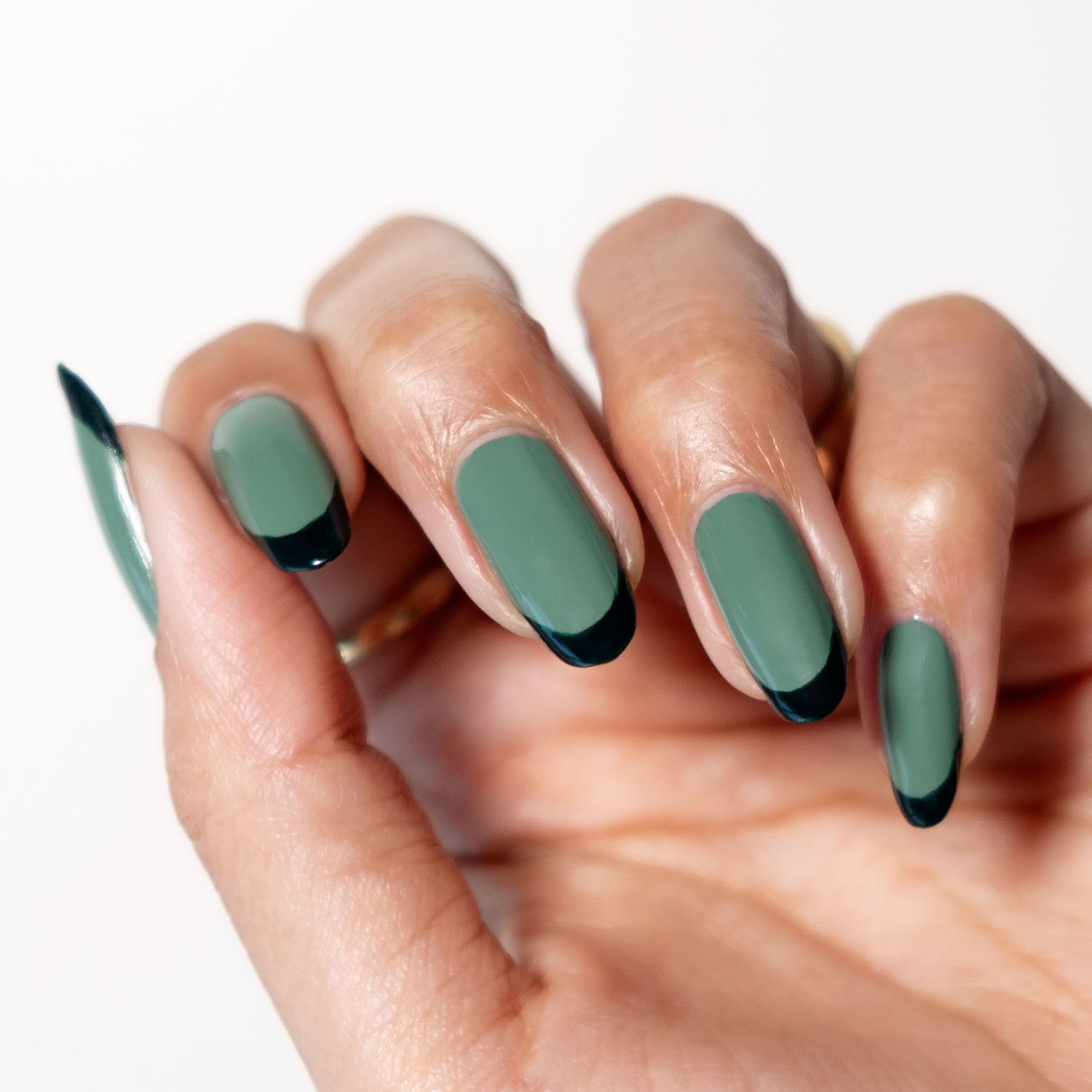 Two Tone Green Nails Are The Fall French Mani Youve Got To Try Lulus