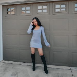 Winning Combo: Sweater Dress with Boots - Lulus.com Fashion Blog