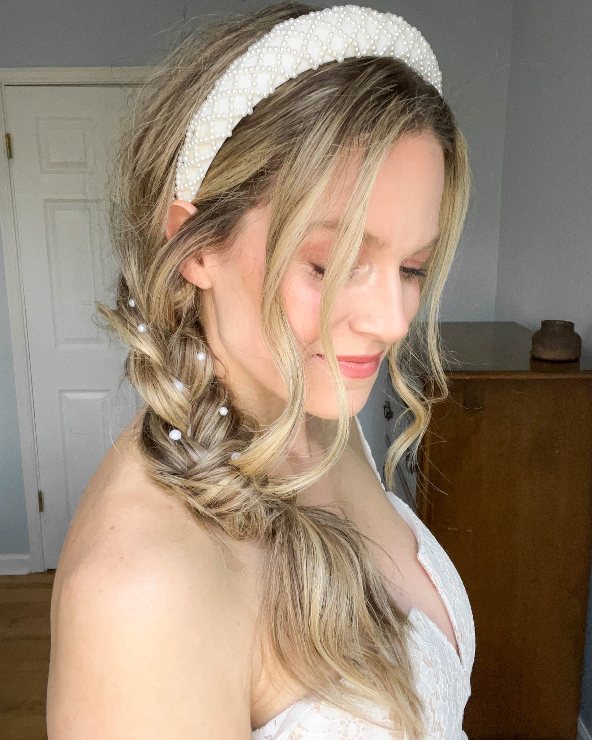 Bridal Braid Hairstyle With Pearls -  Fashion Blog