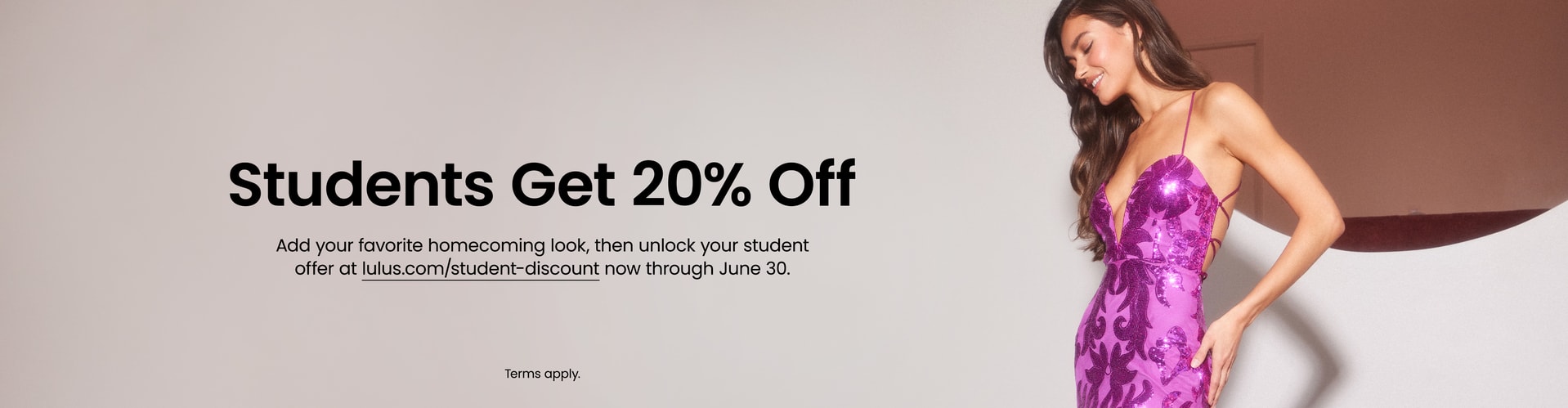 student discount banner