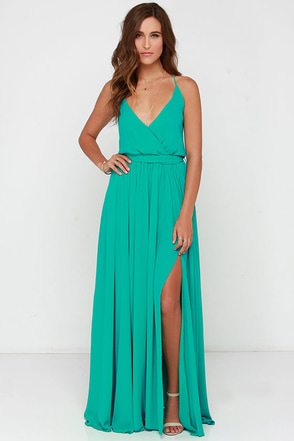 Chic Green Dress - Maxi Dress - $96.00