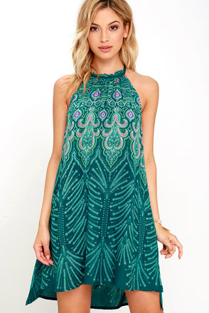O'Neill Tamera - Dark Green Dress - Print Dress - $49.50