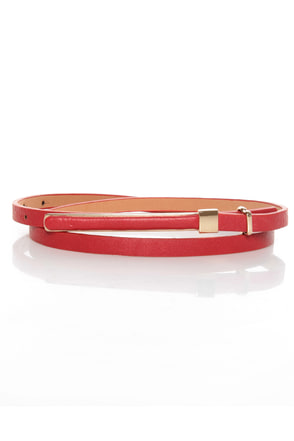 Chic Red Belt - Skinny Belt - Leather Belt - $17.00