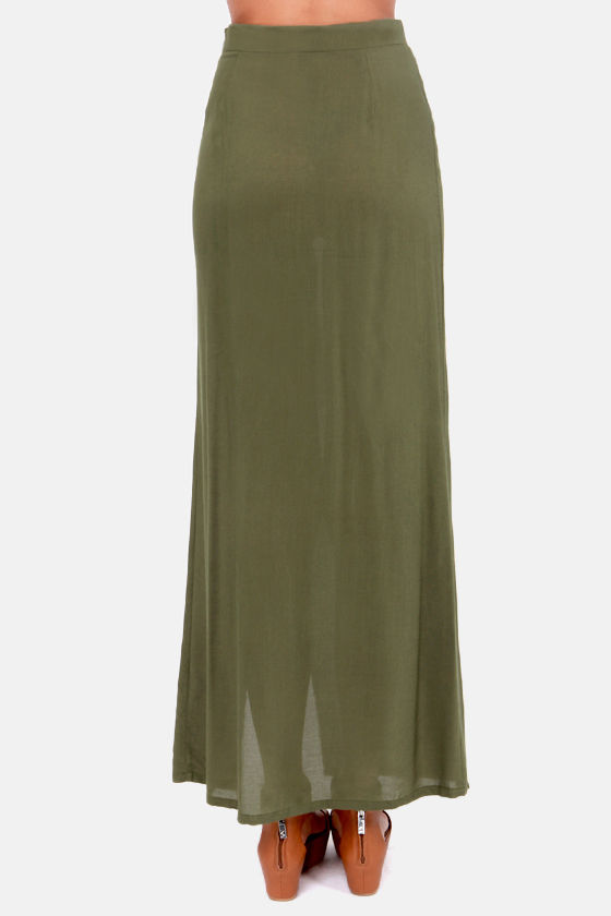 Cute Maxi Skirt - Olive Green Skirt - Sexy Skirt - $37.00