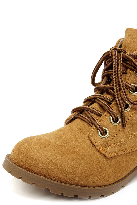 Cute Tan Boots - Work Boots - Workboots - Utility Booties - $36.00