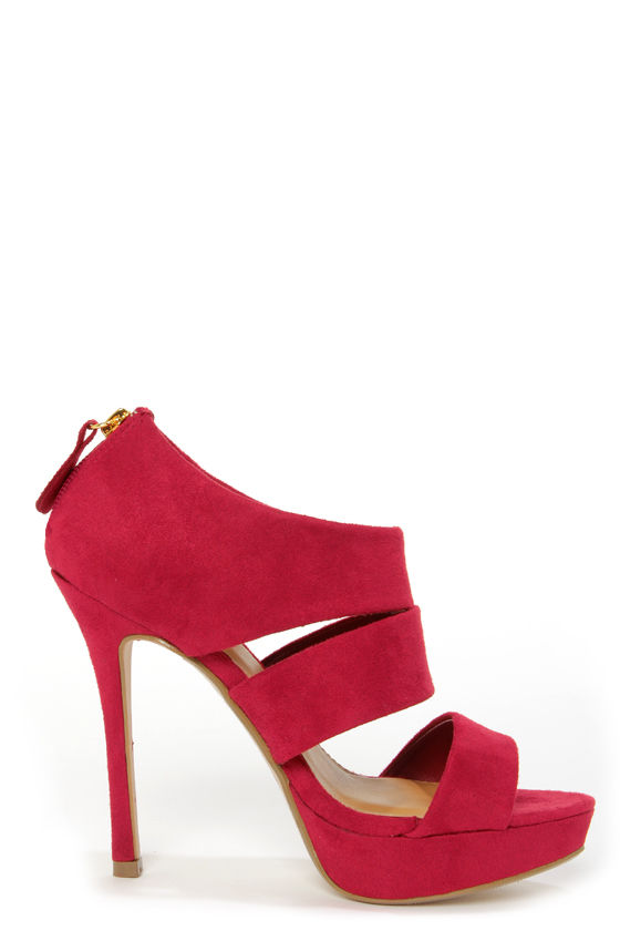 Sexy Red Heels - Peep Toe Heels - Red Shoes - Shooties - $28.00