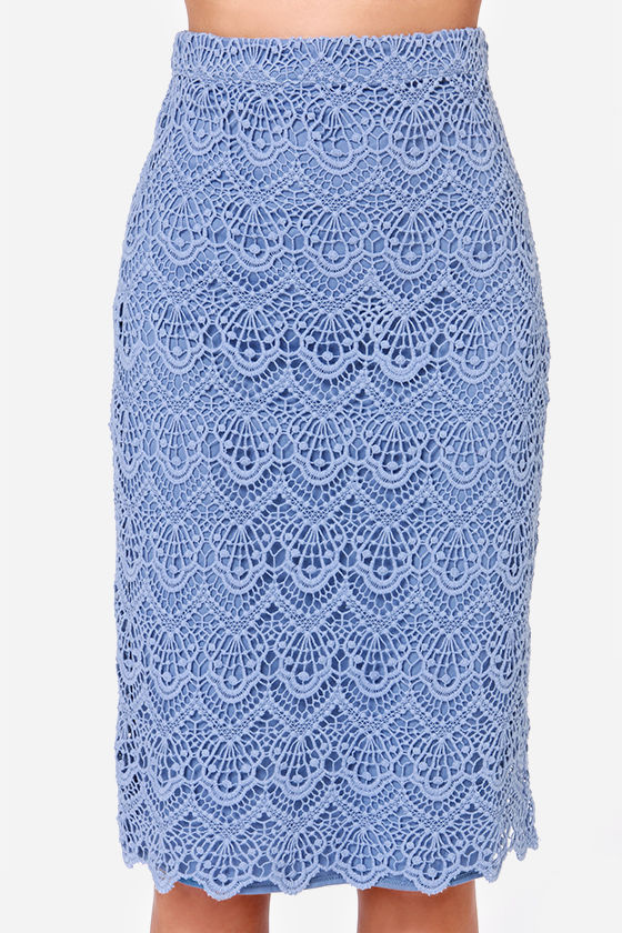 Light Blue Skirt - Pencil Skirt - Midi Skirt - $93.00