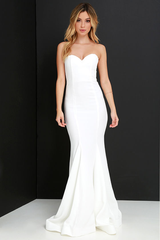 Chic Ivory Dress - Strapless Dress - Maxi Dress - Mermaid Dress - $205.00