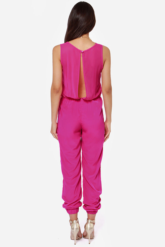 fuchsia jumpsuit