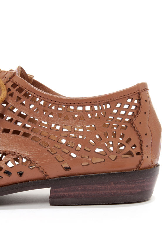 Cute Brown Oxfords - Cutout Oxfords - Oxford Flats - Brown Shoes - $89.00