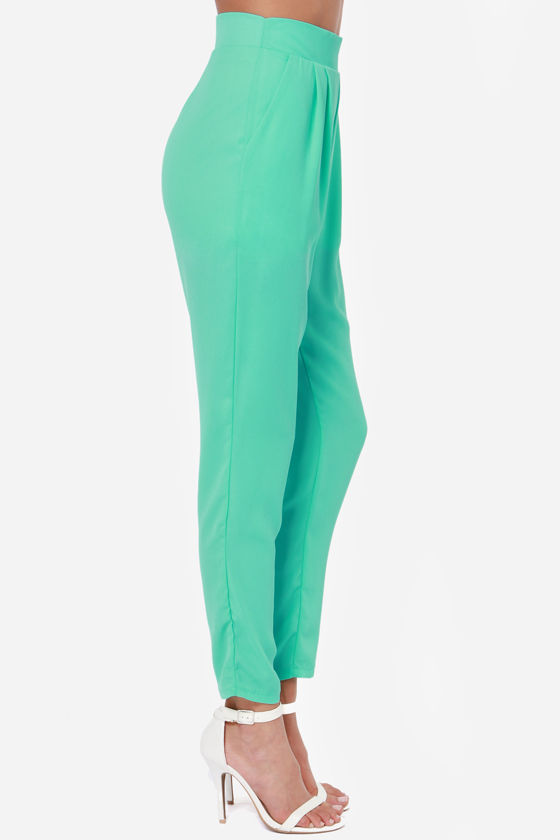 Cute Mint Green Pants - Slouch Pants - Harem Pants - Mint Pants - $48.00