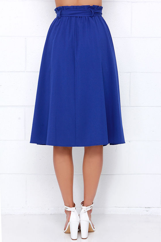 Pretty Royal Blue Skirt Midi Skirt 4900 1598
