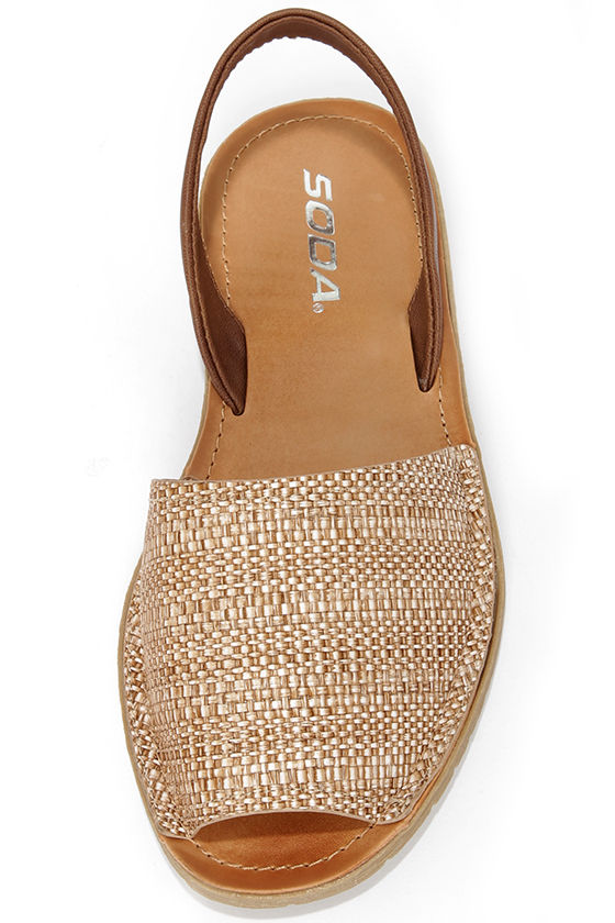 Cute Taupe Sandals - Raffia Sandals - Flat Sandals - $18.00