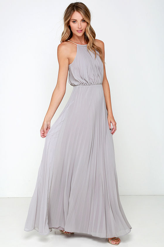 Bariano Melissa Dress - Light Grey Dress - Maxi Dress - $228.00