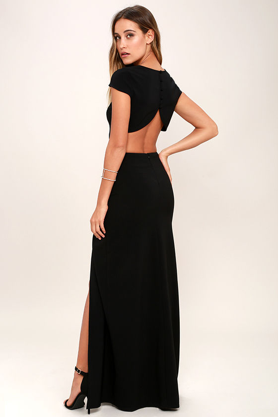 Sexy Black Dress Maxi Dress Cutout Dress Backless Dress 74 00