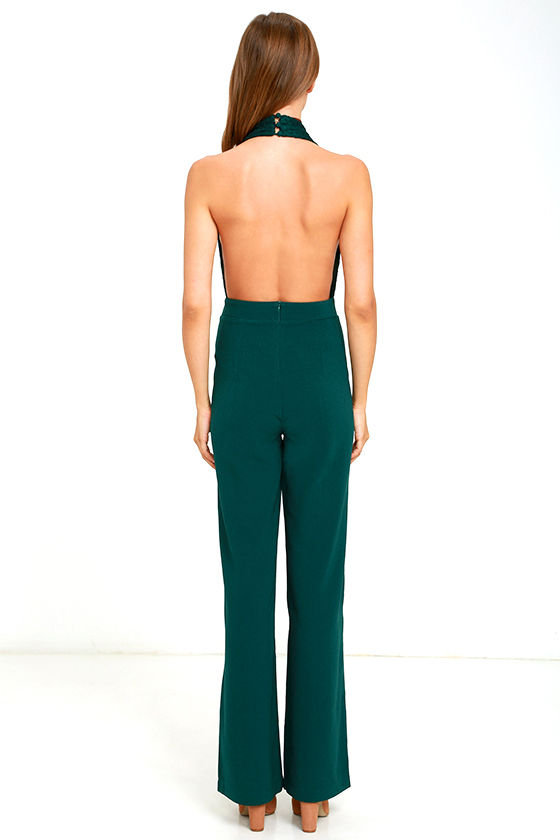 green denim jumpsuit