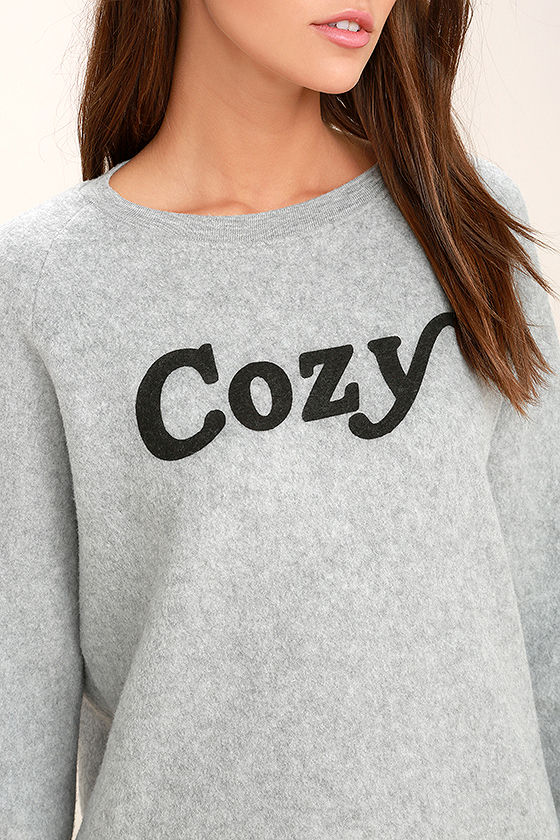 Project Social T Cozy Sweatshirt - Heather Grey Sweatshirt- Grey ...