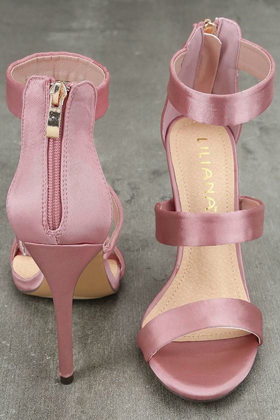 Chic Dusty Pink Heels - Dusty Pink Ankle Strap Heels - Single Sole ...