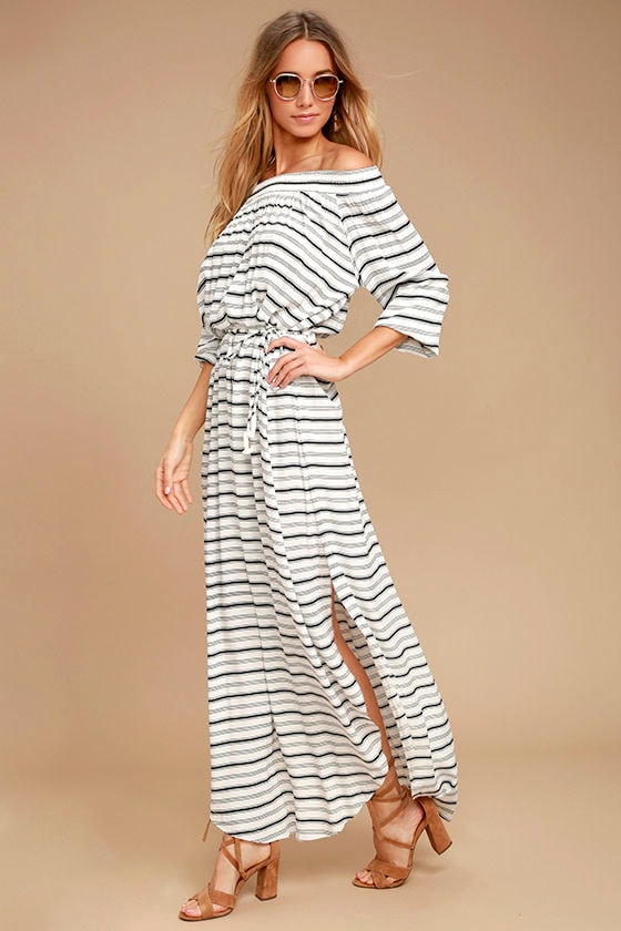 Faithfull the Brand Rae - Black and White Striped Dress ...