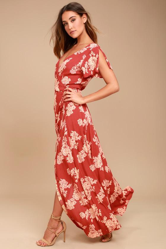 sweet heart print maxi dress