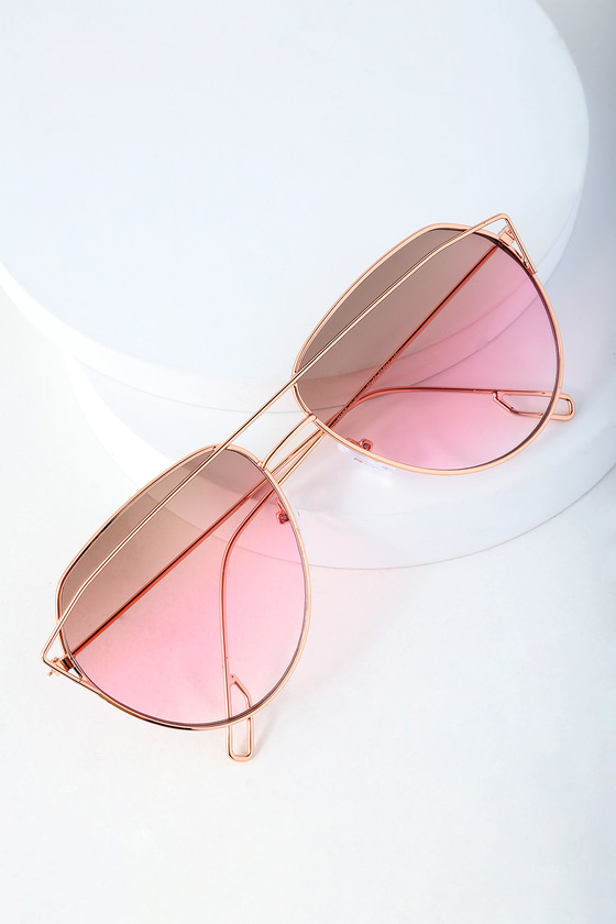 Cute Pink Sunglasses - Rose Gold and Pink Sunglasses