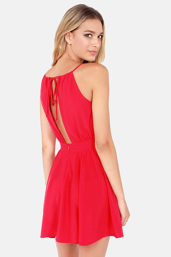 Lucy Love Penelope Dress - Red Dress - Backless Dress - $75.00