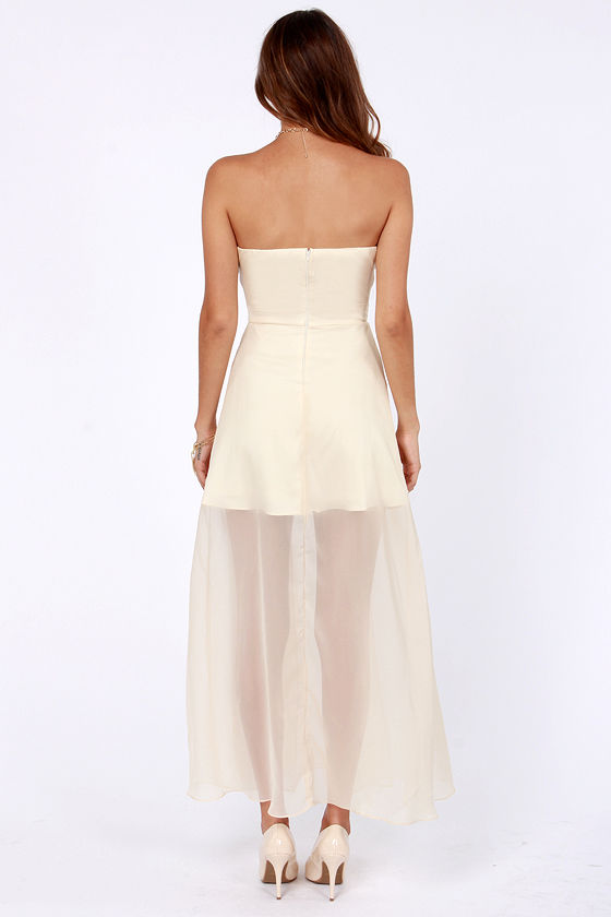 Gorgeous Strapless Dress Cream Dress Maxi Dress 52 00