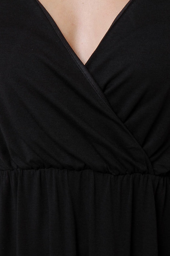 Lovely High Low Dress - Black Dress - Striped Dress - $35.00