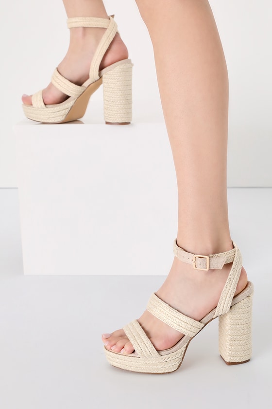 Natural deals platform sandals