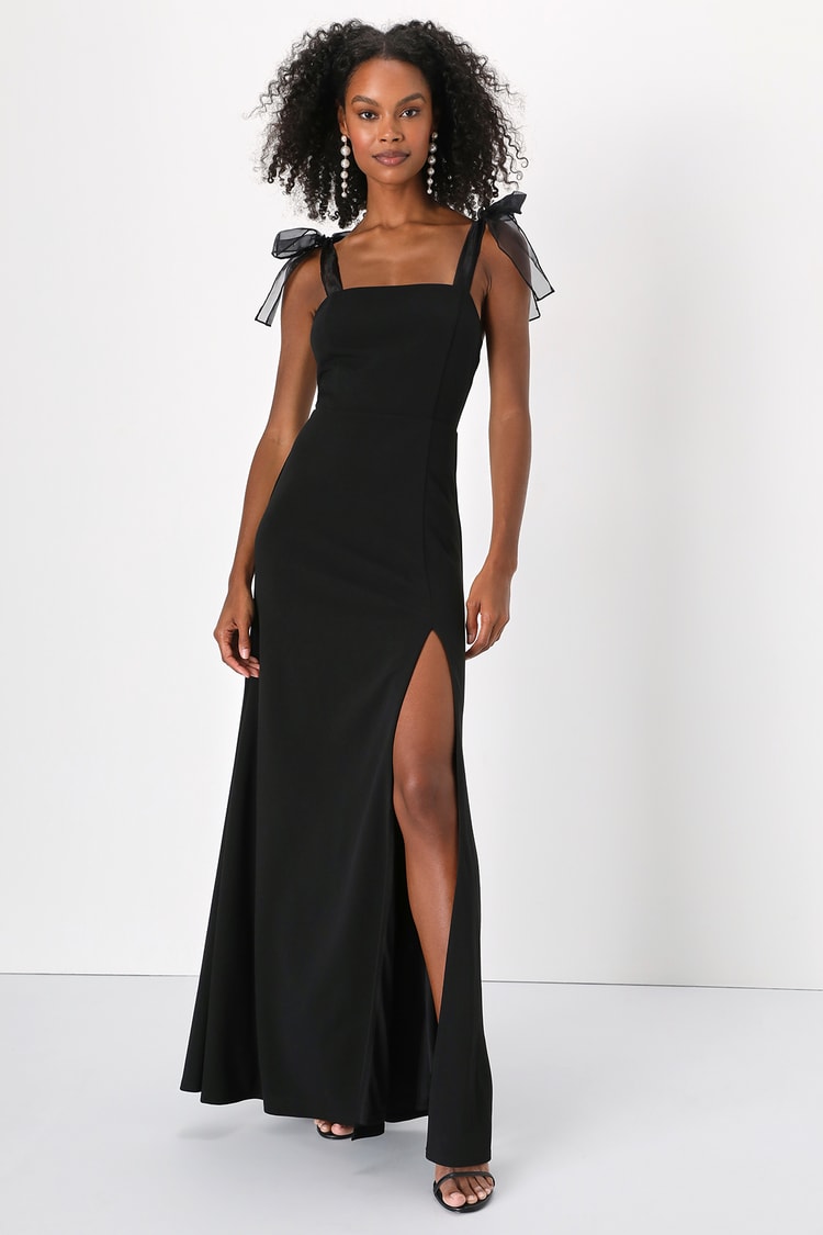 Black Maxi Dress - Mermaid Maxi Dress - Tie-Strap Maxi Dress - Lulus