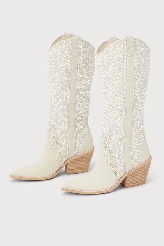 Dolce Vita Navene Boots - Pearl Western Boots - Leather Boots - Lulus