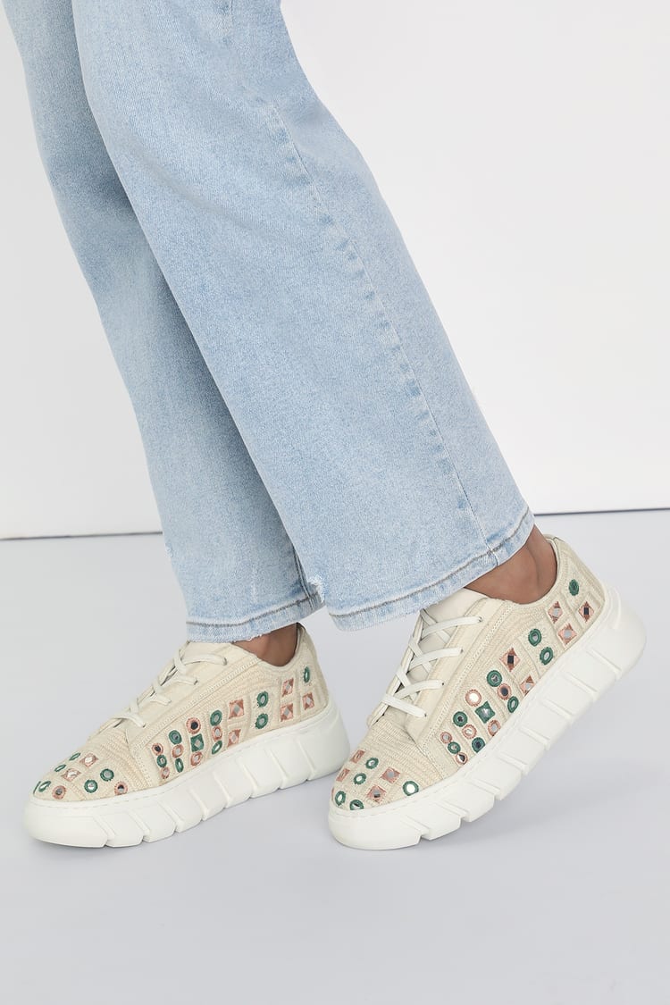 Free People Catch Me If You Can - Mirrored Sneakers - Platforms - Lulus