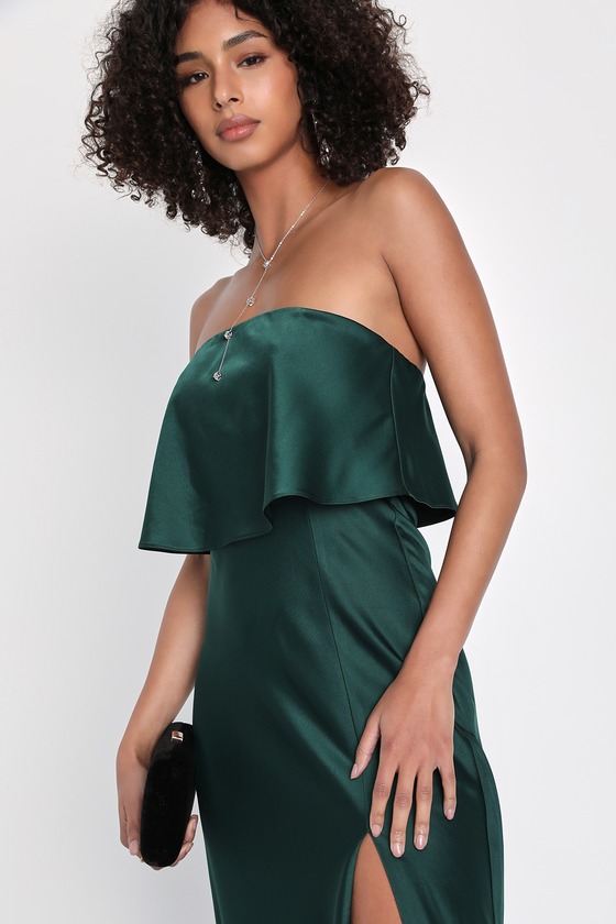 Emerald green 2025 bandeau dress