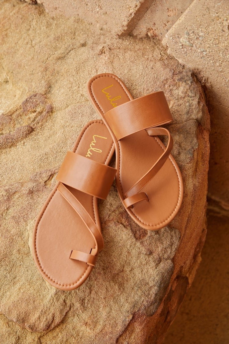 Cute Light Tan Sandals - Flat Sandals - Lulus