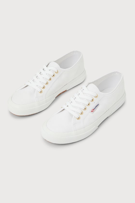 Superga 2750 Cotu White And Gold Sneakers | ModeSens
