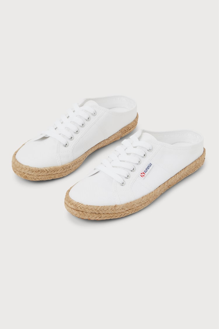 Superga 2402 Rope - White Canvas Sneakers - Slip-On Sneakers - Lulus