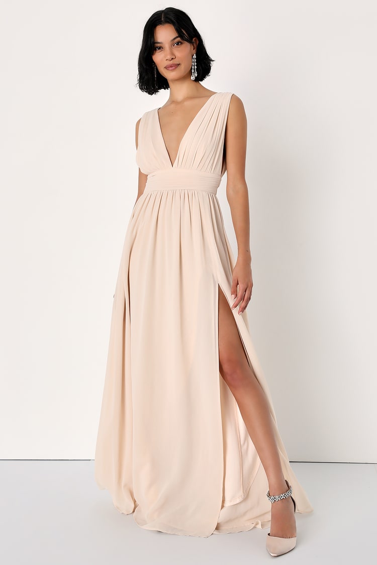 Cream Gown - Maxi Dress - Sleeveless Maxi Dress - Cream Dress - Lulus