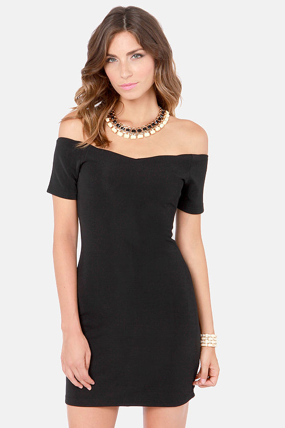 Mink Pink Roxanna Dress Black Dress OfftheShoulder