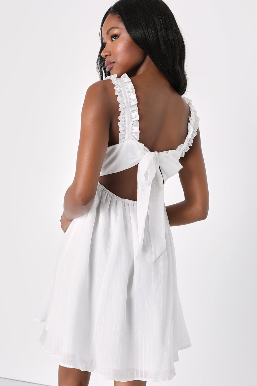White Mini Dress - Tie-Back Dress - Skater Dress - Mini Dress - Lulus