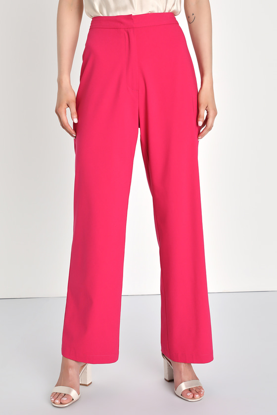 Fuchsia Pants Outfits For Stylish Ladies | Pink pants outfit, Pink trousers  outfit, Hot pink pants