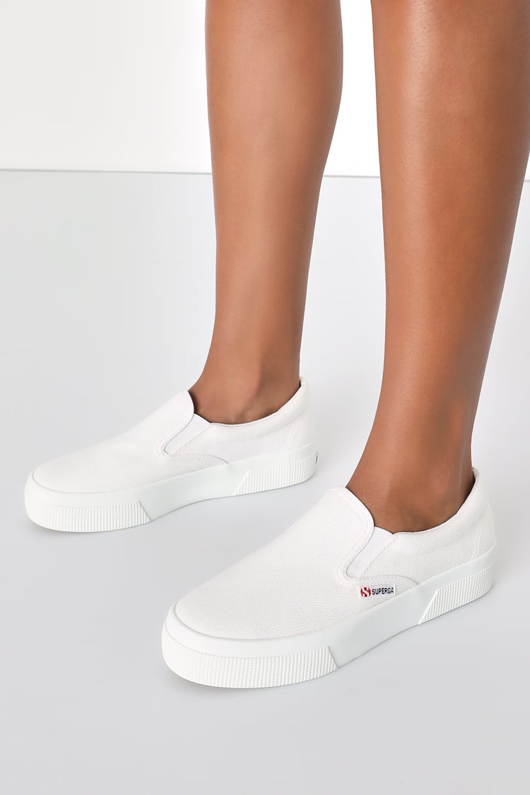 Superga 2740 - White Platform Sneakers - Slip-On Sneakers - Lulus