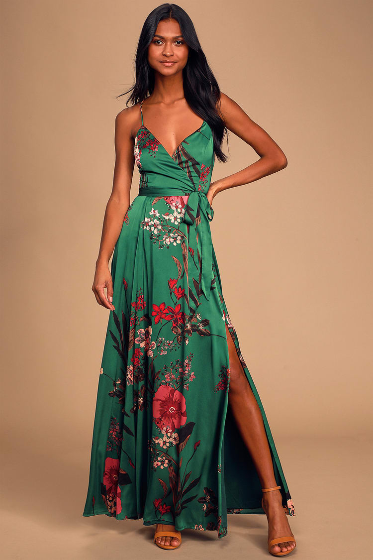 Emerald Green Dress - Floral Print Dress - Dress Lulus
