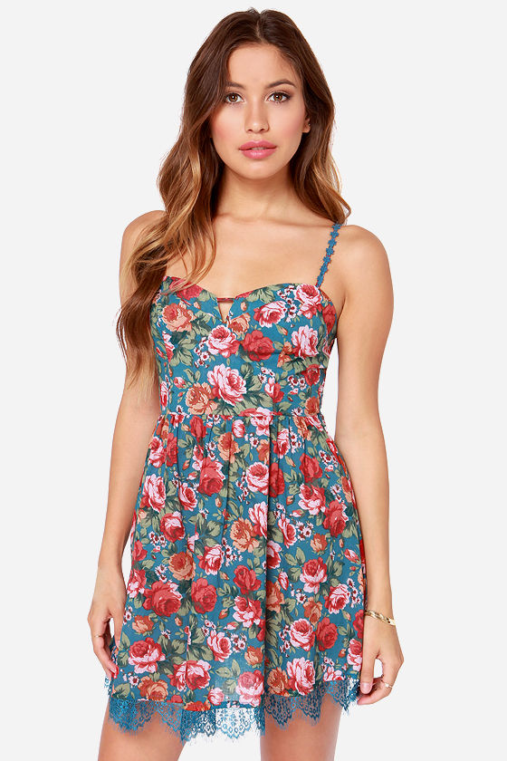 Cute Blue Dress - Floral Print Dress - $39.00 - Lulus